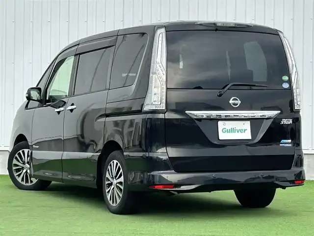 日産 セレナ HWS S HV Vセレ +Sefty 香川県 2015(平27)年 4.6万km ダイヤモンドブラック ディーラーOPナビ/フルセグTV/全方位カメラ/両パワスラ/純正フロアマット/ウォークスルー/ＬＥＤヘッドライト/スマートキー/スペアキー有
