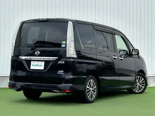 日産 セレナ HWS S HV Vセレ +Sefty 香川県 2015(平27)年 4.6万km ダイヤモンドブラック ディーラーOPナビ/フルセグTV/全方位カメラ/両パワスラ/純正フロアマット/ウォークスルー/ＬＥＤヘッドライト/スマートキー/スペアキー有
