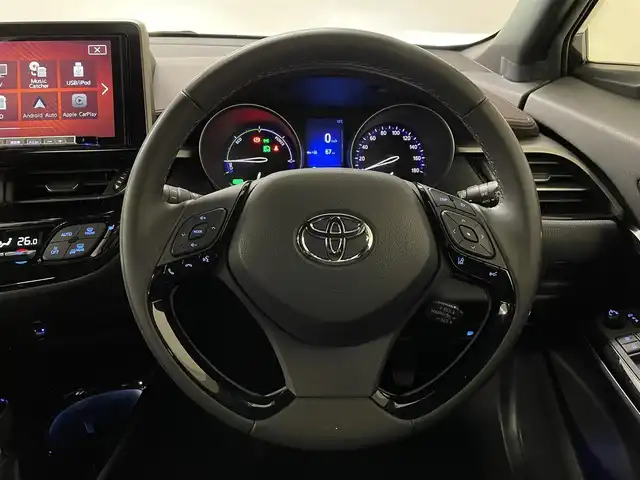 トヨタ Ｃ－ＨＲ G 長崎県 2018(平30)年 3.8万km ブラックマイカ 社外9インチナビ　（NXV987D）/　フルセグTV　CD/DVD/SD/Bluetooth/プッシュスタート/ステアリングスイッチ/レーダークルーズコントロール/バックカメラ/ETC/ドライブレコーダー/ランバーサポート/シートヒーター/オートマチックハイビーム/ビークルスタビリティコントロール/レーンディパーチャーアラート/純正フロアマット/純正18インチAW/モデリスタエアロパーツ