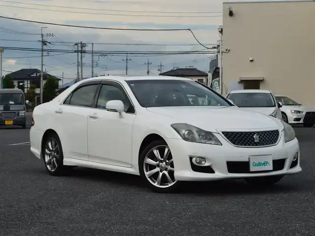 トヨタ クラウン アスリート ナビパッケージ 栃木県 2008(平20)年 14.2万km ホワイトパールクリスタルシャイン ワンオーナー/ディーラー点検記録簿/[H21.22.24.26.30]/クリアランスソナー/横滑り防止/クルーズコントロール/純正ナビゲーションシステム/[フルセグ/AM/FM/HDD/CD/DVD/MD]/オートライト/LEDヘッドライト/フォグランプ/サンルーフ/プッシュスタート/ビルトインETC/バックカメラ/前席パワーシート/ステアリングスイッチ/ドアバイザー/取扱説明書/保証書