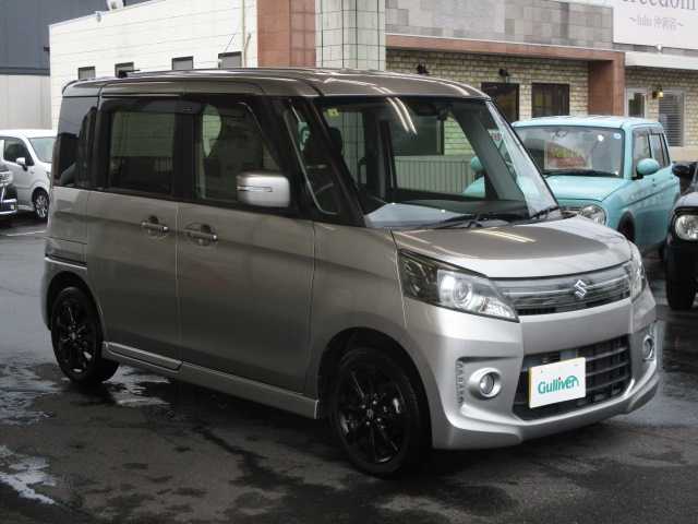 スズキ スペーシア カスタム XS リミテッド 岡山県 2014(平26)年 7.8万km スチールシルバーM 純正SDナビ/ワンセグテレビ/バックカメラ/Bluetooth/USB/HDMI/両側パワースライドドア/ハーフレザーシート/シートヒーター（前席）/社外ドライブレコーダー（フロント）/オートライト/純正15AW/純正フロアマット/ウィンカーミラー/フォグライト/ETC/スマートキー2個/プッシュスタート/衝突軽減ブレーキ