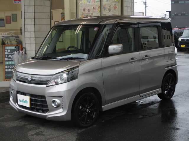 スズキ スペーシア カスタム XS リミテッド 岡山県 2014(平26)年 7.8万km スチールシルバーM 純正SDナビ/ワンセグテレビ/バックカメラ/Bluetooth/USB/HDMI/両側パワースライドドア/ハーフレザーシート/シートヒーター（前席）/社外ドライブレコーダー（フロント）/オートライト/純正15AW/純正フロアマット/ウィンカーミラー/フォグライト/ETC/スマートキー2個/プッシュスタート/衝突軽減ブレーキ