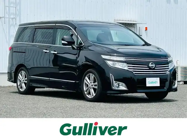 日産 エルグランド 250ハイウェイスター 熊本県 2011(平23)年 6.7万km ファントムブラック 純正SDナビDTV/・AM/FM/CD/DVD/BT/Ipod/AUX/SD/・フルセグTV/・バックカメラ/社外フリップダウンモニター（ALPINE)/アンチロックブレーキシステム/横滑り防止/ECOモード/電動格納ミラー/ウィンカードアミラー/両側パワースライド/サンシェード/ステアリングロック/フォグライト/オットマン/シガーソケット（フロント、荷室）/インテリキー
