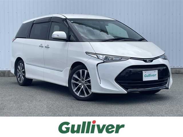 トヨタ エスティマ アエラス プレミアム 福岡県 2017(平29)年 3.4万km ホワイトパールクリスタルシャイン ワンオーナー/フリップダウンモニター/純正１０インチナビ（ＮＳＺＮ－Ｚ６６Ｔ）/フルセグTV/CD/DVD/BT/SD/PCS/LDA/両側パワースライドドア/パワーバックドア/バックカメラ/オートマチックハイビーム/ドラレコ/クルーズコントロール/ビルトインETC/パワーシート/スマートキー/プッシュスタート/AC100V/テレビキャンセラー/オットマン