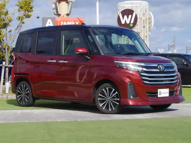 トヨタ ルーミー カスタムG－T 千葉県 2022(令4)年 3.3万km ブラックマイカメタリック/ファイアークォーツレッドメタリック スマートアシストIII/レーダークルーズコントロール/エコアイドル/両側パワースライドドア/ディスプレイオーディオ/純正地デジTV/【Bluetooth接続】/【Apple CarPlay　Android Auto対応】/バックカメラ/革巻きステアリング/ステアリングスイッチ/ETC/LEDヘッドライト/フォグライト/ウインカーミラー/コーナーセンサー/純正15インチアルミホイル/キーフリーシステム