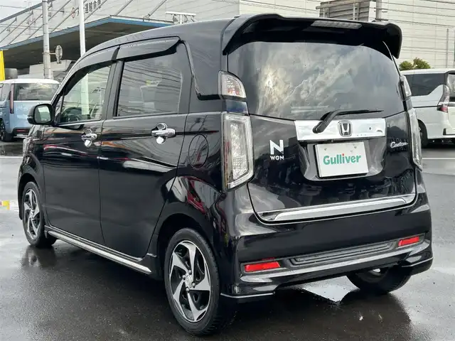 ホンダ Ｎ ＷＧＮ カスタム G ターボパッケージ 岡山県 2014(平26)年 6.1万km プレミアムゴールドパープルパール 登録時走行距離60222km/純正ナビ/地デジTV(AM/FM/CD/DVD/Bluetooth)/バックカメラ/ETC/衝突被害軽減システム/クルーズコントロール/ハーフレザーシート/横滑り防止装置/アイドリングストップ/オートライト/電動格納ミラー/純正15インチAW/プッシュスタート/スマートキー/純正フロアマット