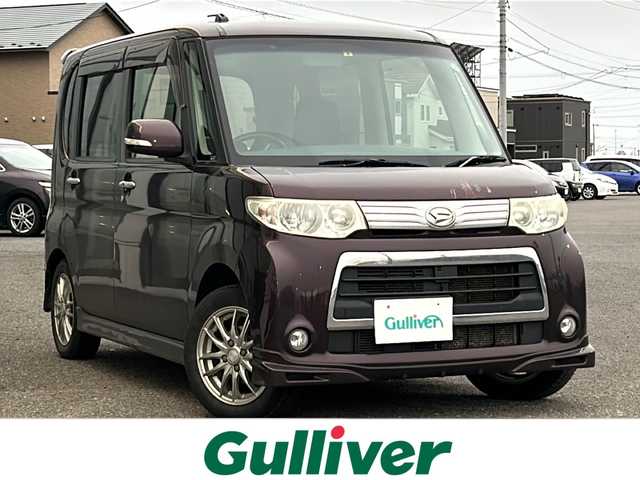 ダイハツ タント カスタム RS 道央・札幌 2012(平24)年 16.9万km ワイン ４WD/アルパインHDDナビ/AM/FM/CD/DVD/BT/フルセグ/ETC/片側パワースライドドア/スマートキー/スペアキー/ドアバイザー/純正AW夏タイヤ15インチ積み込み/AAC/電格ミラー