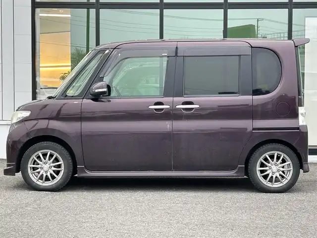 ダイハツ タント カスタム RS 道央・札幌 2012(平24)年 16.9万km ワイン ４WD/アルパインHDDナビ/AM/FM/CD/DVD/BT/フルセグ/ETC/片側パワースライドドア/スマートキー/スペアキー/ドアバイザー/純正AW夏タイヤ15インチ積み込み/AAC/電格ミラー