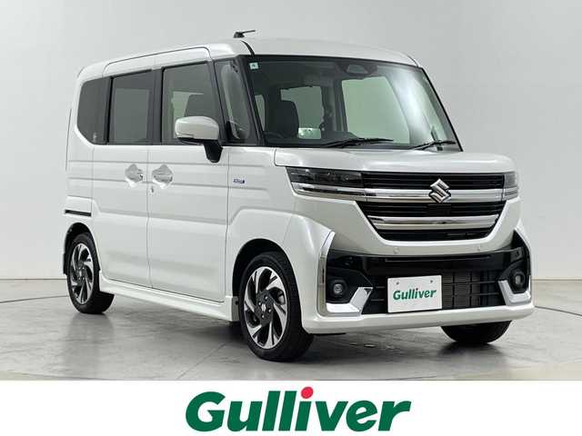 スズキ スペーシア カスタム HYBRID XS 道央・札幌 2024(令6)年 0.8万km ピュアホワイトP ・4WD/・セーフティサポート/・ヘッドアップディスプレイ/・アクティブクルーズコントロール/・両側パワースライド/・前席シートヒーター/・ステアリングヒーター/・後席サーキュレーター/・後席サンシェード/・後席マルチユースフラップ/・LEDヘッドライト/・レーンキープアシスト/・助手席アンダーボックス/・スマートキー/・プッシュスタート/・ウィンカーミラー