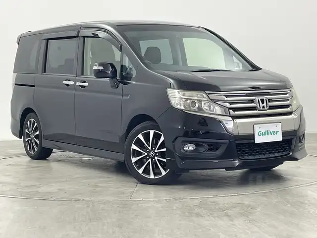 ホンダ ステップワゴン スパーダ Z クールスピリット 群馬県 2014(平26)年 14.2万km プレミアムスパークルブラックパール 純正９型ナビ　純正９型後席モニター　フルセグＴＶ　バックカメラ　両側電動スライドドア　クルーズコントロール　アイドリングストップ　パドルシフト　ＨＩＤ　前後ドラレコ　ＥＴＣ　スマートキー　禁煙車