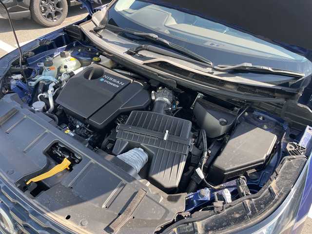 日産 エクストレイル X e－4ORCE エクストリーマーX 神奈川県 2022(令4)年 1万km カスピアンブルー 純正ＳＤナビＴＶ　/バックカメラ　/電動リアゲート　/プロパイロット　/コーナーセンサー　/全席シートヒーター　/前席パワーシート　/ハーフレザーシート　/純正アルミホイール　/ドライブレコーダー　/ETC/LED/衝突被害軽減システム