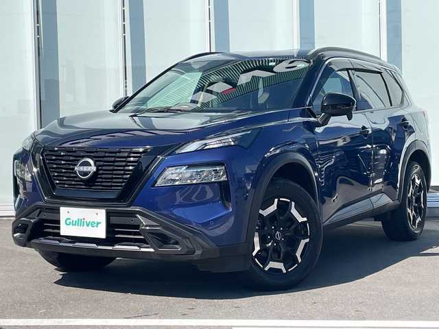 日産 エクストレイル X e－4ORCE エクストリーマーX 神奈川県 2022(令4)年 1万km カスピアンブルー 純正ＳＤナビＴＶ　/バックカメラ　/電動リアゲート　/プロパイロット　/コーナーセンサー　/全席シートヒーター　/前席パワーシート　/ハーフレザーシート　/純正アルミホイール　/ドライブレコーダー　/ETC/LED/衝突被害軽減システム