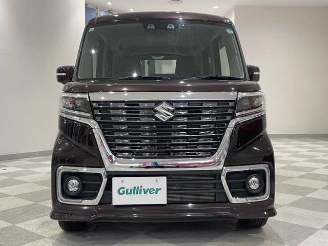 スズキ スペーシア カスタム HYBRID XS 福井県 2021(令3)年 0.7万km ムーンライトバイオレットPM 純正８インチナビ／フルセグテレビ／Ｂｌｕｅｔｏｏｔｈ／アラウンドビューモニタ／両側パワースライドドア／シートヒーター／前後ドライブレコーダー／ワンオーナー／オートライト/スマートキー/プッシュスタート