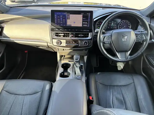 トヨタ クラウン ハイブリッド RS リミテッドⅡ 奈良県 2021(令3)年 4.3万km ブラック 純正12.3インチナビ/（TV/BT/CD/DVD/AppleCarPlay/AndroidAuto)/レーダークルーズコントロール/アラウンドビューモニター/ブラインドスポットモニター/前後コーナーセンサー/プリクラッシュセーフティ/レーンキープアシスト/パワーバックドア/黒革シート/前席パワーシート/前席シートヒーター/エアーシート/ステアリングヒーター/ヘッドアップディスプレイ/ETC2.0/前後ドライブレコーダー（DC-DR652）/純正18インチAW/保証書/取り扱い説明書/スペアキーX1