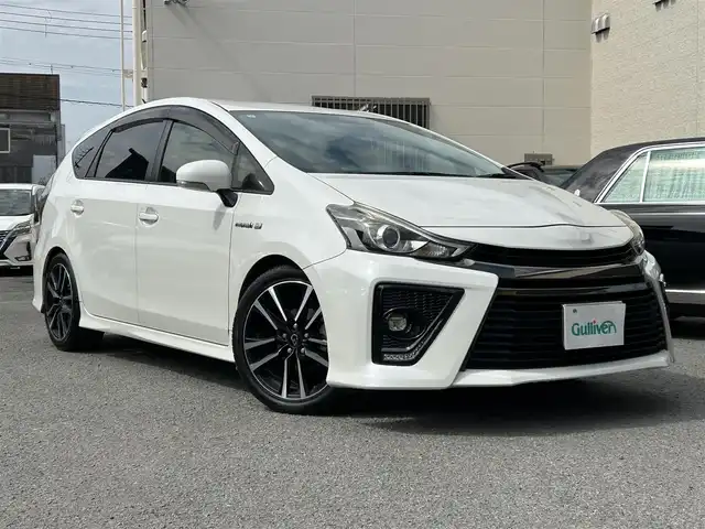 トヨタ プリウス α S ツーリングセレクション G’s 和歌山県 2017(平29)年 11.8万km ホワイトパールクリスタルシャイン 社外アルパイン製ナビ/（AM/FM/CD/DVD/SD/Bluetooth/フルセグTV）/デジタルインナーミラー型ドラレコ/純正ドアバイザー/純正フロアマット/ETC/オートライト/プッシュスタート/スペアキー×１