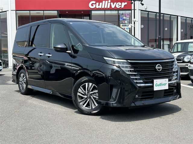 日産 セレナ ハイウェイスター V 宮城県 2023(令5)年 6.1万km 黒 登録時走行距離　60428km/純正ナビ/両側パワースライドドア/プロパイロット/エマージェンシーブレーキ/クルーズコントロール/アラウンドビューモニター/ETC2.0/パドルシフト/デジタルインナーミラー/オートホールド/置くだけ充電/先行車発進お知らせ/電格ミラー/純正16インチAW