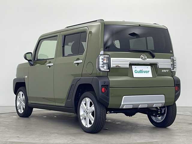 ダイハツ タフト G クロムベンチャー 秋田県 2024(令6)年 0.1千km フォレストカーキメタリック 4WD/スマートアシスト　/ガラスルーフ　/レーンキープアシスト　/クリアランスソナー　/横滑り防止装置　/アイドリングストップ　/前席シートヒーター　/プッシュスタート　/スペアキー　/ＬＥＤヘッドライト　/オートライト/オートマチックハイビーム/純正アルミホイール