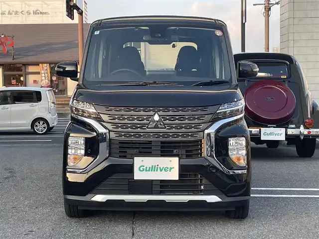 三菱 ｅＫクロススペース G プラスエディション 奈良県 2022(令4)年 3.4万km アメジストブラック ユーザー買取車両/純正9インチナビ/シートヒーター/全方位カメラ/前後ドラレコ/ETC/前後クリアランスソナー/リアサーキュレーター/LEDヘッドライト/純正ドアバイザー/純正15インチAW/純正フロアマット/後席リクライニング可能/ヘッドライトレベライザー/オートハイビーム