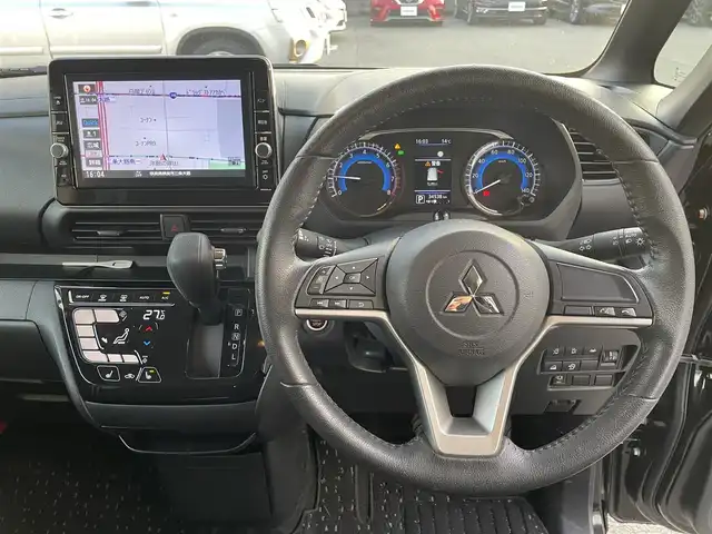 三菱 ｅＫクロススペース G プラスエディション 奈良県 2022(令4)年 3.4万km アメジストブラック ユーザー買取車両/純正9インチナビ/シートヒーター/全方位カメラ/前後ドラレコ/ETC/前後クリアランスソナー/リアサーキュレーター/LEDヘッドライト/純正ドアバイザー/純正15インチAW/純正フロアマット/後席リクライニング可能/ヘッドライトレベライザー/オートハイビーム