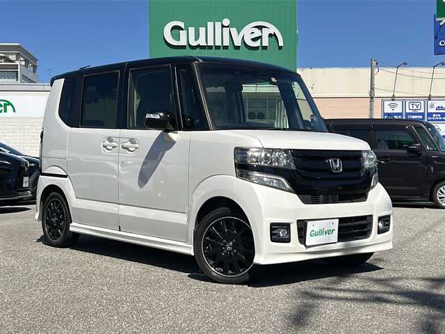 ホンダ Ｎ ＢＯＸ カスタム ターボ SSパッケージ 石川県 2016(平28)年 6万km プレミアムホワイトパールⅡ ワンオーナー/純正メモリナビ/　（Bluetooth/CD/DVD/フルセグTV）/両側パワースライドドア/ハーフレザーシート/前席シートヒーター/ビルトインETC/前後ドライブレコーダー/クルーズコントロール/キセノンライト/スマートキー