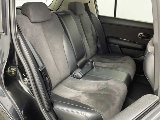 日産 ティーダ 18G 大阪府 2005(平17)年 7.5万km サファイアブラック 純正ナビ(フルセグTV/AM/FM/CD/MD)/バックカメラ　/サイドカメラ/ビルトインＥＴＣ/ＡＢＳ/オートライト/スペアキー/スマートキー/ハーフレザーシート/純正フロアマット/電動格納ミラー/ドアバイザー/取扱説明書/保証書/記録簿