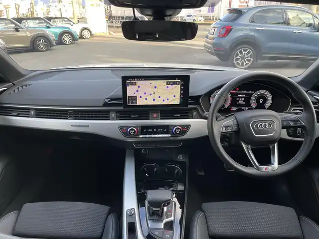 アウディ Ａ４ アバント 40TDIクワトロ Sライン 山梨県 2022(令4)年 3万km パール SラインPパッケージ/マトリクスLED/全周囲C/純正MMI　/カープレイ/バーチャルC/マイルドHV/ACC/LKA/BSA/パイロットA/黒半革/シートH/電動リアG/Aハイビーム/Pシート/フルセグ