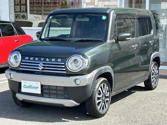 スズキ ハスラー Jターボ ブラックインテリアパッケージ 徳島県 2019(令1)年 2万km クールカーキPM 社外7インチナビ/（Bluetooth/フルセグTV/CD/DVD）/クルーズコントロール/ハーフレザーシート/シートヒーター/HIDヘッドライト/オートライト/オートエアコン/純正アルミホイール/純正フロアマット/ETC/プッシュスタート/スマートキー