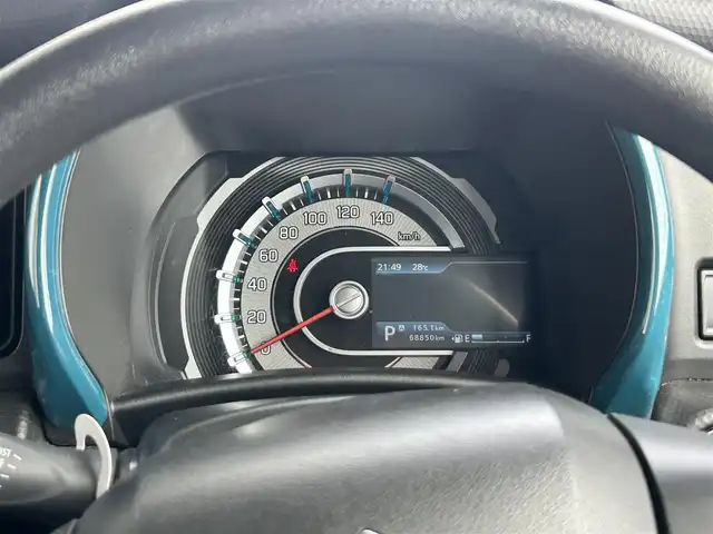 スズキ ハスラー HYBRID G 静岡県 2021(令3)年 6.9万km デニムブルー ガンメタリック 2トーン 社外メモリナビ/Bluetooth/DVD/CD/バックカメラ/ETC/オートライト/プッシュスタート/ステアリングスイッチ/レーンキープアシスト/デュアルカメラブレーキサポート/誤発進抑制機能/標識認識機能/車線逸脱警報/オートハイビーム/パーキングセンサー/盗難防止装置/社外フロアマット/保証書・取扱説明書