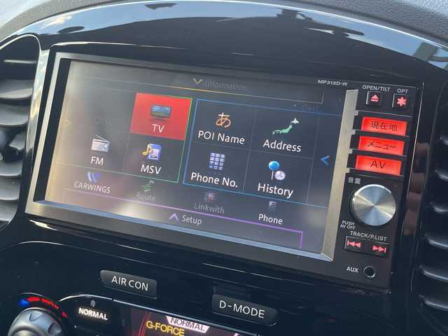 日産 ジューク ニスモ 広島県 2014(平26)年 8.3万km ブリリアントホワイトパール 純正SDナビ/CD/DVD/SD/BT/フルセグTV/バックカメラ/パートタイム４WD/横滑り防止装置/キセノンヘッドライト/オートライト/ETC/スマートキー/プッシュスタート/純正フロアマット/純正アルミホイール