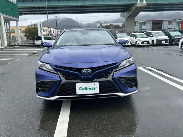 トヨタ カムリ WS 福岡県 2021(令3)年 5万km ダークブルーマイカM 純正9型ディスプレイオーディオ(フルセグ/BT/Miracast)バックモニタートヨタセーフティオートブレーキホールドLEDキッキングプレートETC純正フロアマット純正LEDヘッドライト純正フォグランプUSB