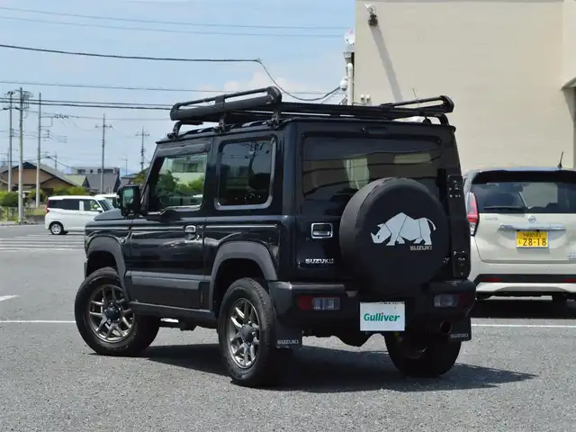 スズキ ジムニー XC 栃木県 2019(平31)年 4.9万km ブルーイッシュブラックパール3 ワンオーナー/SUZUKI　Safety　Support/[車線逸脱警報機能/衝突被害軽減ブレーキ]/４WD/社外マフラー/carrozzeriaツイータースピーカー/社外ナビ/[フルセグ/AM/FM/CD/DVD/BT]/クルーズコントロール/ダウンヒルアシスト/前席シートヒーター/ETC/前、室内ドラレコ/LEDヘッドライト/LEDフォグランプ/オートライト/背面タイヤ/社外ドリンクホルダー/レザー調シートカバー/スマートスペアキー×１/取扱い説明書/新車保証書