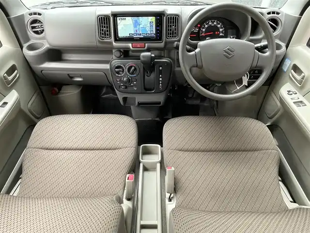 スズキ エブリイ PC リミテッド 滋賀県 2020(令2)年 0.6万km スペリアホワイト 社外7インチナビ/【Bluetooth/CD/DVD/フルセグTV】/リアソナー/レーンキープアシスト/衝突軽減ブレーキ/オートマチックハイビーム/前後ドライブレコーダー/ETC/純正フロアマット/ドアバイザー/リモコンキー