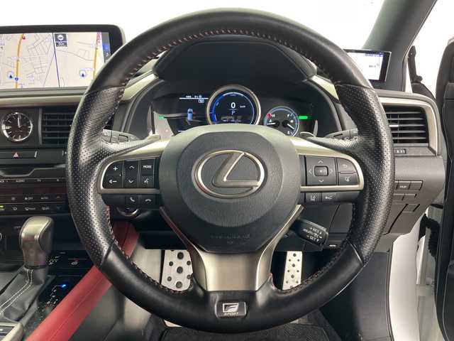 レクサス ＲＸ 450h Fスポーツ 道央・札幌 2020(令2)年 6.1万km ホワイトノーヴァガラスフレーク ・4WD/・寒冷地仕様/・純正ナビ&CD&DVD&BT&TV/・全方位カメラ/・ヘッドアップディスプレイ/・レクサスセーフティシステム/・レーダークルーズコントロール/・パワーバックドア/・前席パワーシート/・前席シートヒーター/・前席ベンチレーション/・ステアリングヒーター/・ドアミラーヒーター/・社外前後ドライブレコーダー/・ビルトインETC2.0/・クリアランスソナー/・三眼LEDヘッドライト/・純正エンジンスターター/・スマートキー/・スペアキー/・純正AW付夏タイヤ積込