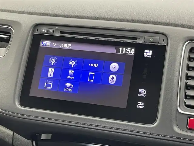 ホンダ ヴェゼル ハイブリッド Z 埼玉県 2014(平26)年 5.7万km ティンテッドシルバーM アクティブシティブレーキシステム/革シート/前席シートヒーター/純正メモリナビ・フルセグTV/　CD/DVD/SD/USB/Bluetooth/バックカメラ/クルーズコントロール/パドルシフト/LEDヘッドライト/プッシュスタート/スマートキー/ビルトインETC