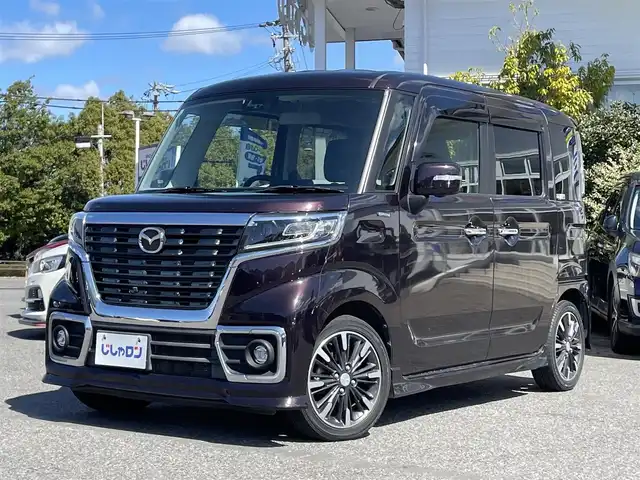 マツダ フレアワゴン カスタムスタイル ハイブリッド XT 愛知県 2019(平31)年 10.5万km ムーンライトバイオレットパールメタリック (株)IDOMが運営する【じしゃロン名古屋鳴海店】の自社ローン専用車両になりますこちらは現金またはオートローンご利用時の価格です。自社ローンご希望の方は別途その旨お申付け下さい/衝突軽減ブレーキ/レーンキープアシスト /メモリナビ/フルセグTV/360°カメラ/両側パワースライドドア/ETC/クルコン/シートヒーター/LEDヘッドライト/純正15インチAW