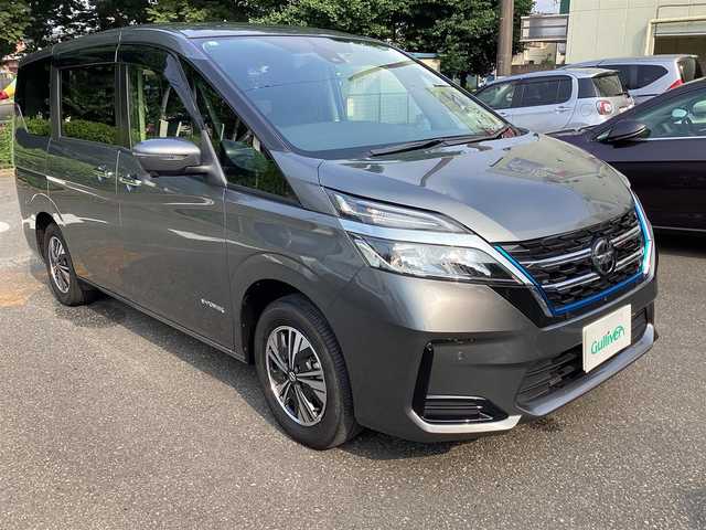 日産 セレナ e－パワー XV 神奈川県 2021(令3)年 3.8万km ダークメタルグレー ワンオーナー/プロパイロット/セーフティーパックB/純正9インチナビ/CD/DVD/Blu-ray/DTV/Bluetooth/アラウンドビューモニター/純正フリップダウンモニター/両側パワースライドドア/ステアリングスイッチ/デジタルインナーミラー/コーナーセンサー/BSM/ドライブレコーダー/ビルトインETC/オートデュアルエアコンリアヒーターダクト  /フロアマット/ドアバイザー