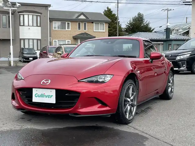 マツダ ロードスター ＲＦ VS 道央・札幌 2017(平29)年 9.1万km ソウルレッドプレミアムメタリック 純正メモリナビ（FM/AM/BT)/フルセグ（走行中視聴不可）/バックカメラ/アイドリングストップ/プッシュスタート/ステアリングスイッチ/革巻きステアリング/ブラインドスポットモニター/シートヒーター/自動防眩ミラー/レーンキープアシスト/横滑り防止装置/盗難防止装置/社外フロアマット/オートライト/オートマチックハイビーム/オープンカー/スペアキー×１/積込冬タイヤ/　　（純正AW付 205/４５R17 19年製溝5ｍｍ）