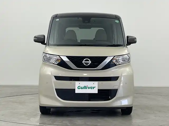 日産 ルークス X 群馬県 2021(令3)年 1.9万km フローズンバニラパール/アッシュブラウンM クリアランスソナー（F/R）　衝突被害軽減ブレーキ　レーンアシスト　純正９インチSDナビ（CD/DVD/SD/Bluetooth/フルセグTV）　アラウンドビューモニター　両側パワースライドドア（ハンズフリー）　アイドリングストップ　ステアリングスイッチ　オートライト　オートハイビーム　ハロゲン　ヘッドライトレベライザー　電動格納ミラー　ウィンカーミラー　純正フロアマット　純正バイザー　プッシュスタート　スマートキー　リアサンシェード（左右）　リアサーキュレーター