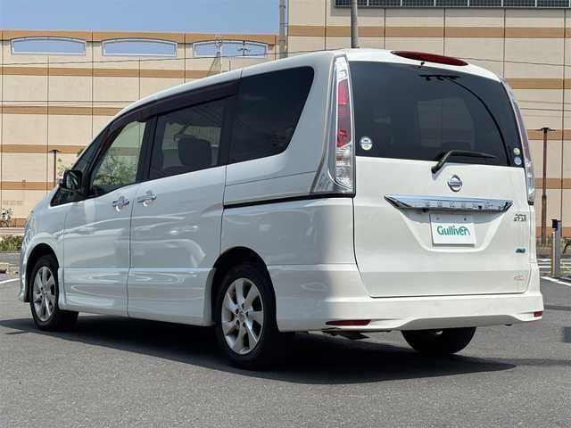 日産 セレナ ハイウェイスター 宮城県 2011(平23)年 8.3万km パール 登録時走行距離　82766km/純正ナビ/CD/DVD/BT/両側パワースライドドア/クルーズコントロール/フリップダウンモニター/ETC/バックカメラ/スマートキー/プッシュスタート/フォグランプ/ドアバイザー/ドアミラーウインカー/純正16インチAW
