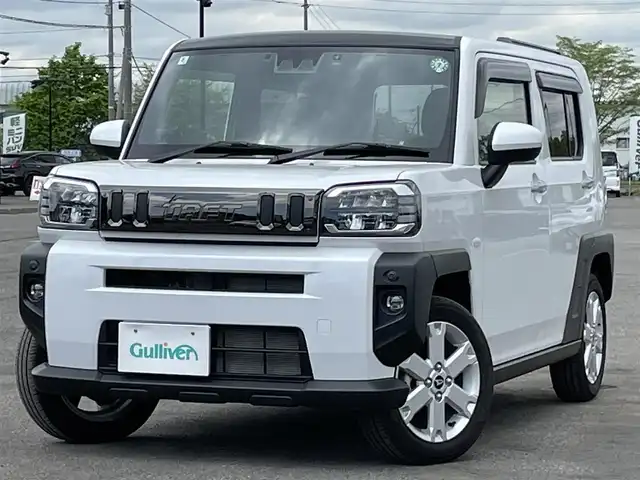 ダイハツ タフト G 道央・札幌 2024(令6)年 0.5万km シャイニングホワイトパール ４WD/ワンオーナー/ガラスルーフ/純正ディーラーOPナビ/CD/DVD/BT/フルセグ/衝突被害軽減ブレーキ/横滑り防止装置/レーンキープアシスト/コーナーセンサー/バックカメラ/ETC/ドライブレコーダー/アイドリングストップ/PWRMODE/前席シートヒーター/革巻きステアリング/ステアリングリモコン/電動パーキング/ブレーキホールド/レーダー探知機/プッシュスタート/スマートキー/LEDヘッドライト/オートライト/オートハイビーム/フォグランプ/電動格納ミラー/純正フロアマット/ドアバイザー/スペアキー/純正エンジンスターター/社外AW付冬タイヤ積込/165/65/R15/2023年/山9mm