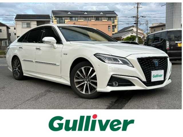 トヨタ クラウン ハイブリッド G 愛知県 2018(平30)年 3.8万km ホワイトパールクリスタルシャイン ワンオーナー/メーカーナビ/（CD/DVD/BT/USB/SD/Miracast）/フルセグTV/全方位カメラ/トヨタセーフティセンス/BSM/パーキングアシスト/前席パワーシート/前席シートヒーター/ハンドルヒーター/ETC2.0/ドライブレコーダー/リアサンシェード/パドルシフト/純正ドアバイザー/純正フロアマット/LEDヘッドライト