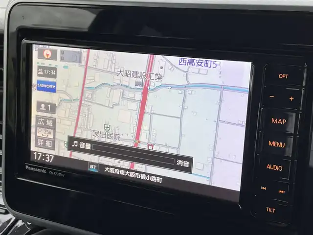 スズキ スペーシア カスタム HYBRID XS ターボ 大阪府 2018(平30)年 11.1万km ブルーイッシュブラックパール3 (株)IDOMが運営する【じしゃロン東大阪店】の自社ローン専用車両になります。こちらは現金またはオートローンご利用時の価格です。自社ローンご希望の方は別途その旨お申付け下さい/社外SDナビ【CN-RZ743W】/フルセグテレビ/Bluetooth/クルーズコントロール/プッシュスタート＆スマートキー/アイドリングストップ/両側パワースライドドア/パドルシフト/LEDヘッドライト/LEDフォグランプ/スリムサーキュレーター/ドアバイザー/取説（車両・ナビ）＆保証書/スペアキー