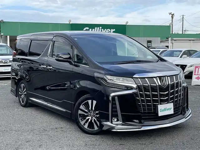 トヨタ アルファード S Cパッケージ 千葉県 2019(令1)年 5.7万km ブラック ワンオーナー/モデリスタエアロ(F/S/R)/サンルーフ/黒レザーシート/JBLプレミアムサウンドシステム/純正9インチナビ/・CD/DVD/MSV/Bluetooth/フルセグ/純正リアエンターテイメントシステム/パノラミックビューカメラ/両後パワースライドドア/パワーバックドア/デジタルインナーミラー/前席パワーシート/前席シートヒーター/前席シートベンチレーション/スマートキー/ステアリングヒーター/トヨタセーフティーセンス/・プリクラッシュセーフティー/・レーンキープアシスト/・パーキングサポートブレーキ/・ロードサインアシスト/・リヤクロストラフィックアラート/・ブラインドスポットモニター/・オートマチックハイビーム/・アダプティブクルーズコントロール/前後コーナーセンサー/ウッドコンビステアリング/三眼LEDヘッドライト/純正18インチアルミホイール/社外前後ドライブレコーダー/ビルトインETC2.0/サイド＆カーテンエアバッグ