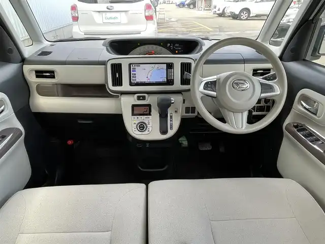 ダイハツ ムーヴ キャンバス X メイクアップ SA Ⅲ 佐賀県 2018(平30)年 4.3万km パールホワイトⅢ/ナチュラルベージュマイカメタリック 2トーン スマートアシストIII/エコアイドル/純正SDナビ/地デジTV/【DVD/CD再生機能】/バックカメラ/ドライブレコーダー（DRN-H68N）/ETC/リアコーナーセンサー/キーフリーシステム