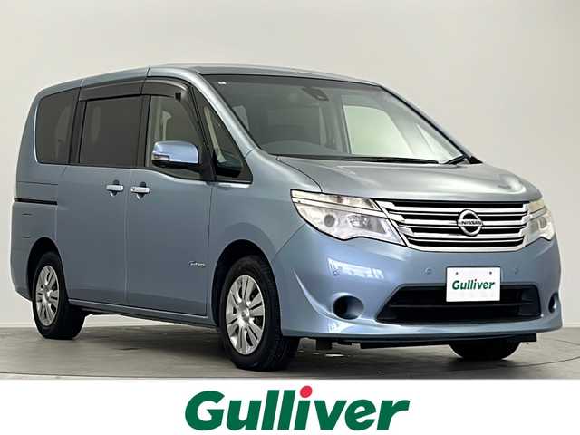 日産 セレナ 20X S HV Aセーフティ 長崎県 2014(平26)年 9.2万km クリスタルミスト 純正ナビ/・フルセグTV/・Bluetooth/・CD/DVD/純正後席モニター/アラウンドビューモニター/衝突軽減システム/車線逸脱防止/クルーズコントロール/両側パワースライドドア/後席サンシェード/シートカバー/ビルトインETC