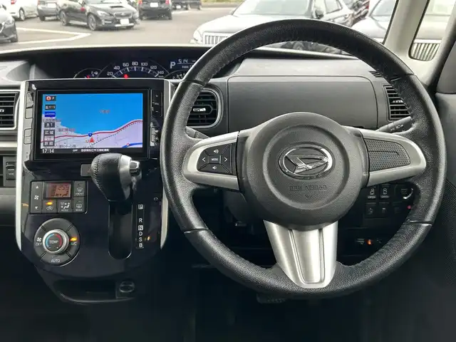 ダイハツ タント カスタム RS トップED SAⅡ 島根県 2016(平28)年 6.3万km ブラックマイカメタリック 純正8インチナビ/CD/DVD/DTV/Bluetooth/HDMI/USB/バックカメラ/両側パワースライドドア /LEDオートライト/ETC/ステアリングスイッチ/純正アルミホイール/ハーフレザー調シート/アイドリングストップ/フロアマット/純正ドアバイザー