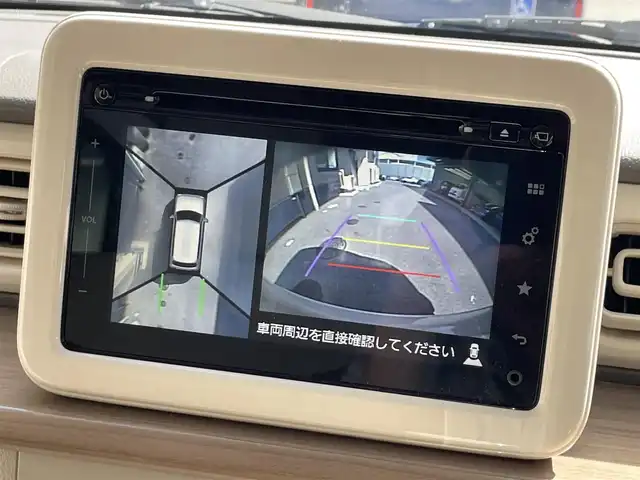 スズキ ラパン X 滋賀県 2015(平27)年 9.9万km フォーンベージュメタリック/ホワイト2トーンルーフ 禁煙車/純正ナビ/（AM/FM/USB/AUX/フルセグTV/Bluetooth）/全方位カメラ/運転席シートヒーター/アイドリングストップ/衝突回避支援システム/スマートキー/プッシュスタート/スマートキー/スペアキー/電動格納ミラー/ドアバイザー/純正フロアマット/横滑り防止装置