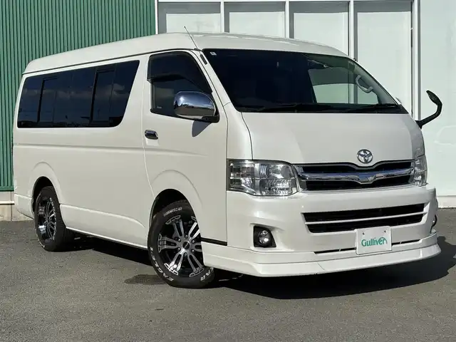 トヨタ ハイエース GL ロング 福岡県 2013(平25)年 7.3万km ホワイトパールクリスタルシャイン SDナビ/フルセグTV/バックカメラ/ETC/後席モニター/前方ドライブレコーダー/片側パワースライドドア/リモコンキー/オートライト