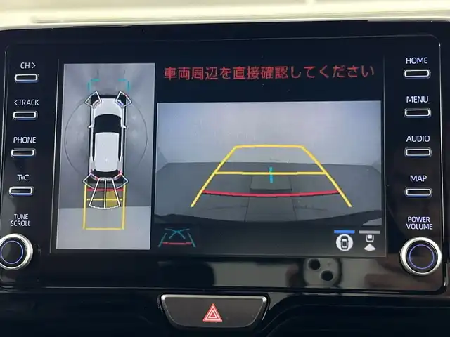 トヨタ ヤリスクロス ハイブリッド Z アドベンチャー 愛知県 2023(令5)年 1.2万km ブラックマイカ 禁煙車/純正8インチナビ/（AM/FM/Bluetooth/USB)/全方位カメラ/トヨタセーフティセンス/・プリクラッシュセーフティ/・レーダークルーズコントロール/・オートマチックハイビーム/・レーンディパーチャーアラート/・レーントレーシングアシスト/・クリアランスソナー/・ロードサインアシスト/・ブラインドスポットモニター/ヘッドアップディスプレイ/ETC2.0/ドライブレコーダー/パワーシート/シートヒーター/ステアリングヒーター/ハーフレザーシート/純正18インチアルミホイール/スマートキー/スペアキー有/プッシュスタート/純正フロアマット/電動格納ミラー/横滑り防止装置