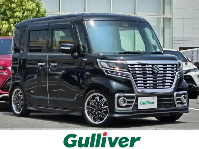 スズキ スペーシア カスタム HYBRID XS 鹿児島県 2020(令2)年 6.2万km ブルーイッシュブラックパール3 両側パワースライドドア　/ヘッドアップディスプレイ　/Ｄ席シートヒーター　/純正ＳＤナビ（ＣＮ－ＲＺ７５６Ｗ）　/Ｂｌｕｅｔｏｏｔｈオーディオ　/バックカメラ　/３６０°カメラ　/デュアルカメラブレーキサポート/前後コーナーセンサー/レーンキープアシスト/横滑り防止装置/プッシュスタート/スマートキー/エアバッグ(W+サイド)/ワンオーナー